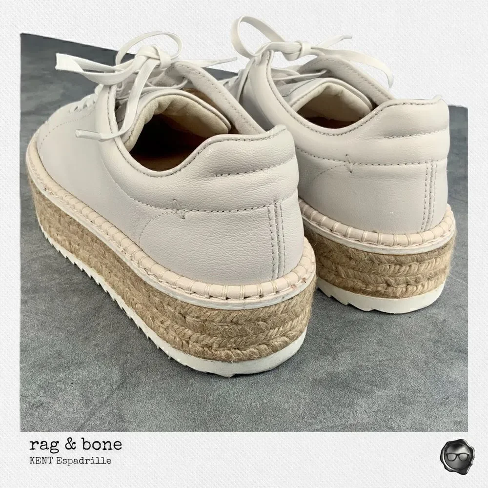 RAG & BONE KENT ESPADRILLE PLATFORM SNEAKER IN WHITE WOMEN’S SIZE 6.5 NEW IN BOX